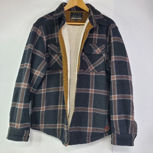 Jachs New York Men's Sherpa Lined Large Wool Blend Shirt Jacket Shacket - Picture 2 of 10